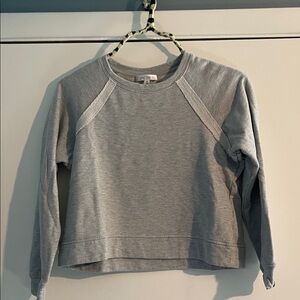 Women's Light Gray Crewneck Sweatshirt - Casual Pullover